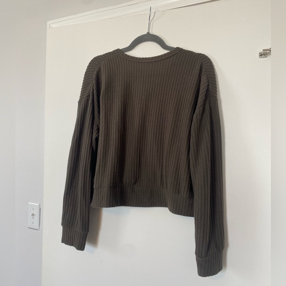 Poof button up waffle knit sweater cardigan size women’s large - Picture 5 of 6